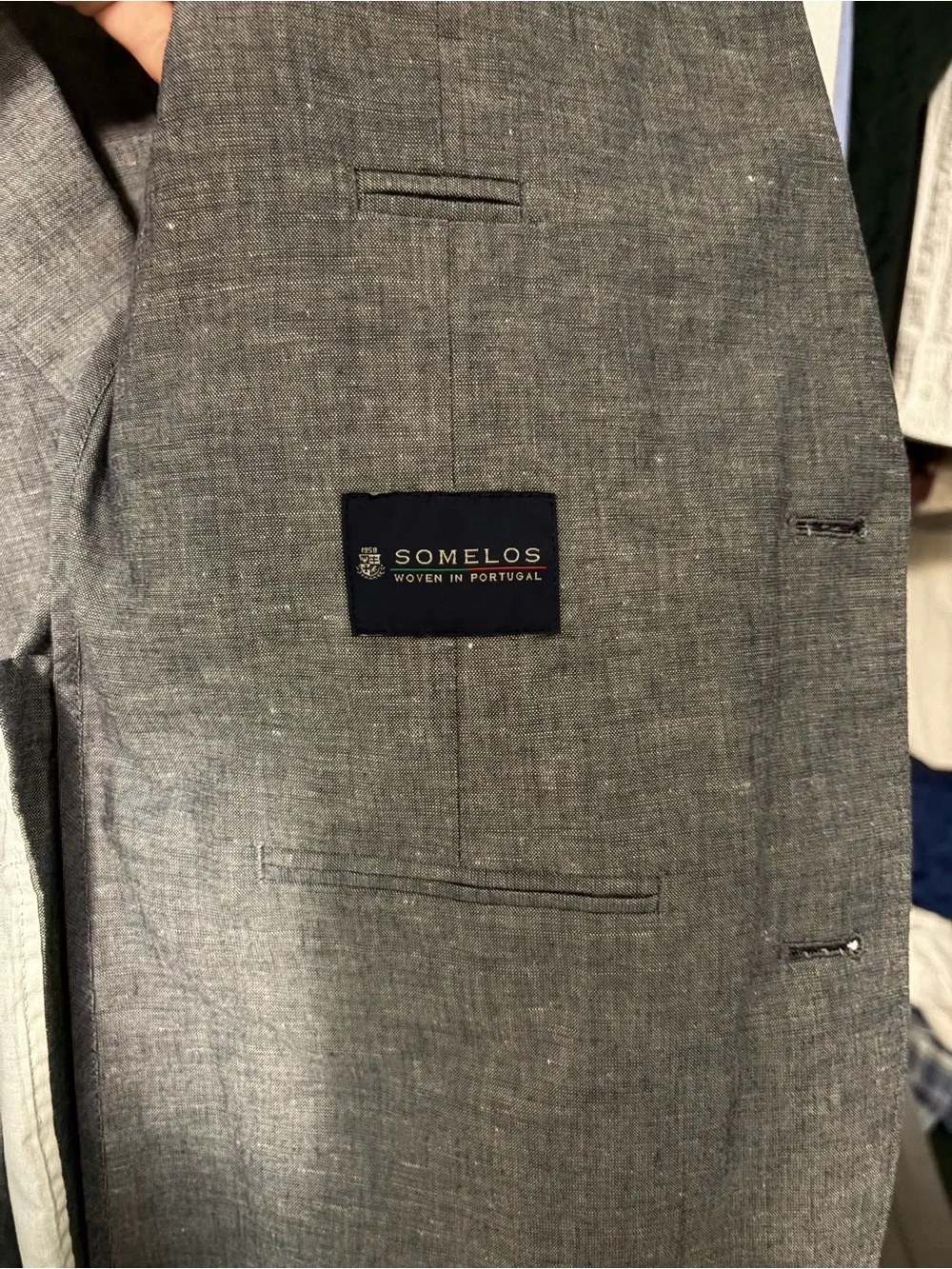 J. Crew Light Blue/Gray Linen-Blend Suit